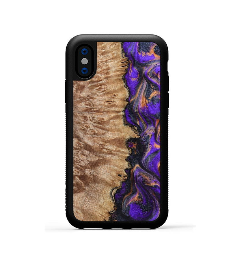 iPhone Xs Wood Phone Case - Houston (Purple, 799184)