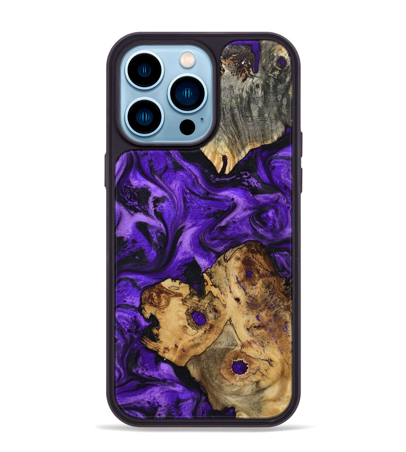 iPhone 14 Pro Max Wood Phone Case - Dominic (Purple, 799185)
