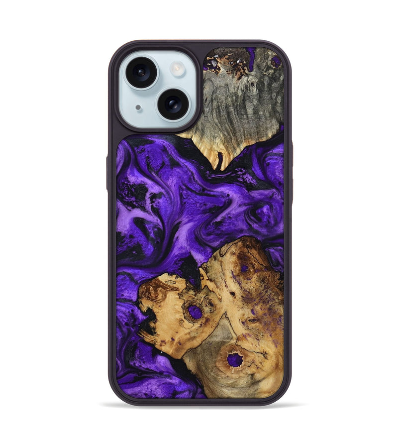 iPhone 15 Wood Phone Case - Dominic (Purple, 799185)