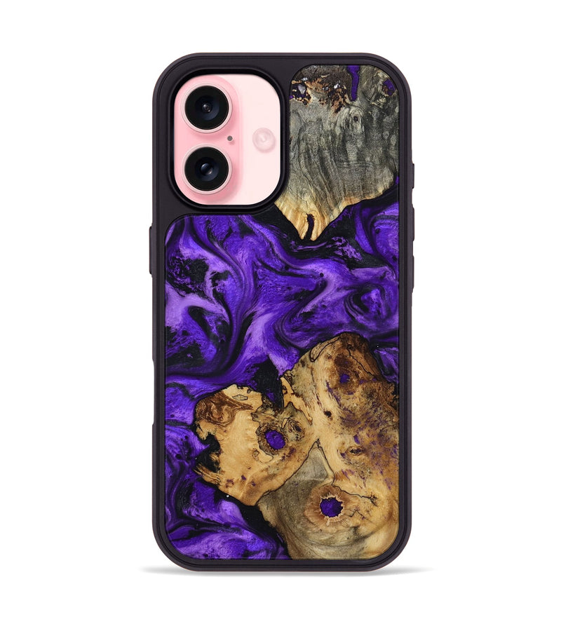 iPhone 16 Wood Phone Case - Dominic (Purple, 799185)