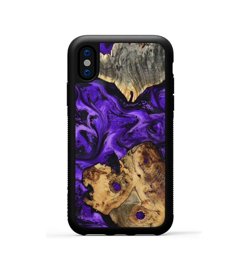 iPhone Xs Wood Phone Case - Dominic (Purple, 799185)