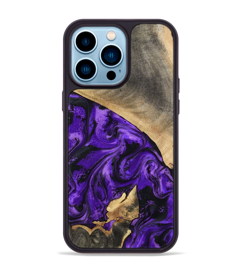 iPhone 14 Pro Max Wood Phone Case - Katie (Purple, 799191)