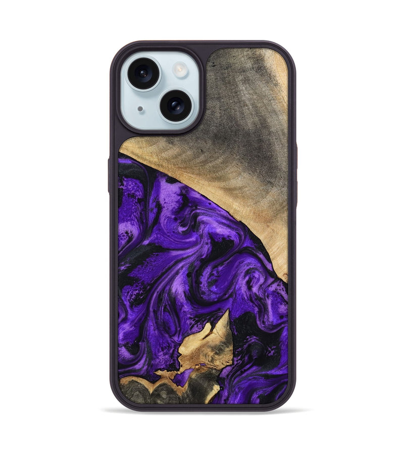 iPhone 15 Wood Phone Case - Katie (Purple, 799191)