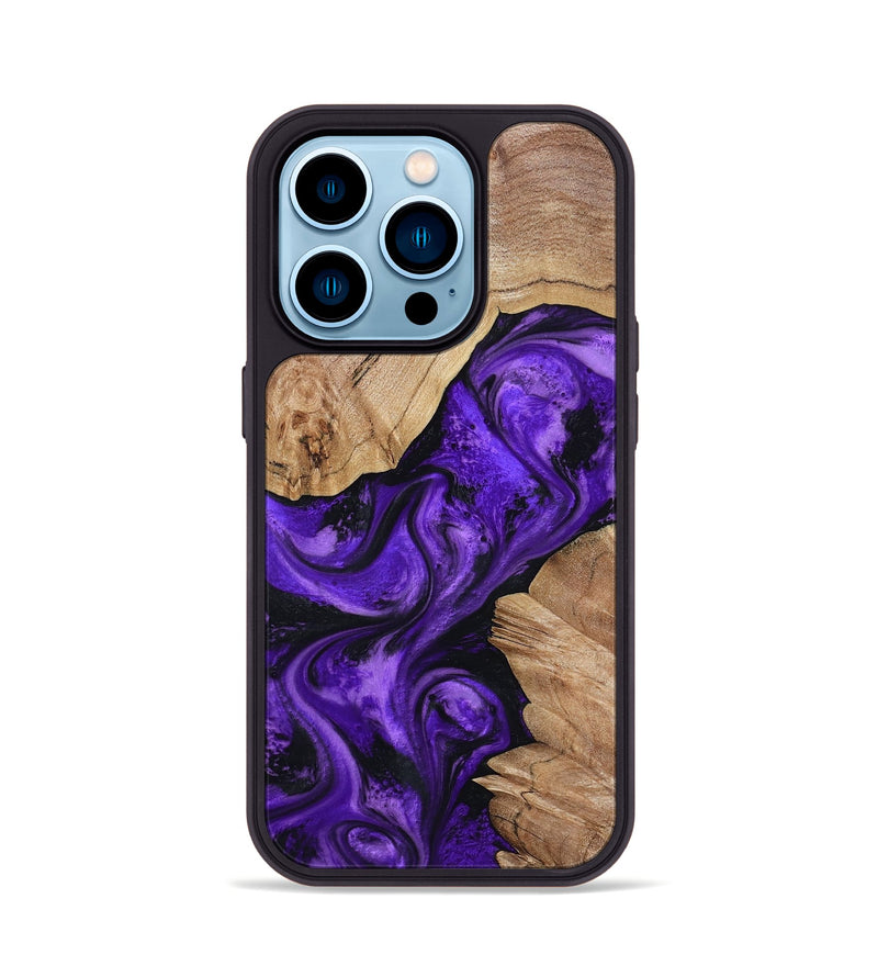 iPhone 14 Pro Wood Phone Case - Alessia (Purple, 799192)