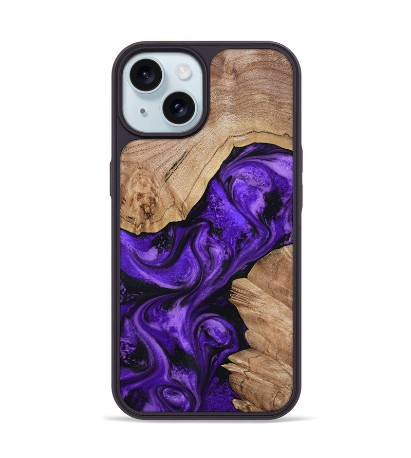 iPhone 15 Wood Phone Case - Alessia (Purple, 799192)