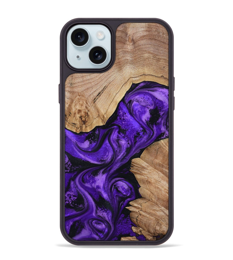 iPhone 15 Plus Wood Phone Case - Alessia (Purple, 799192)