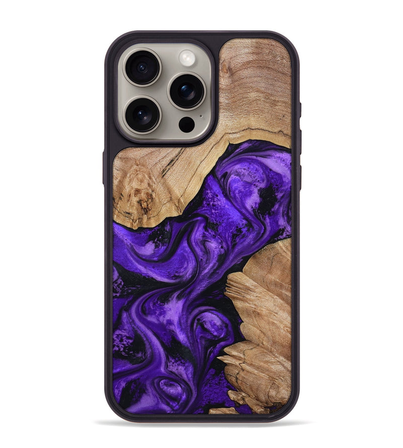 iPhone 15 Pro Max Wood Phone Case - Alessia (Purple, 799192)