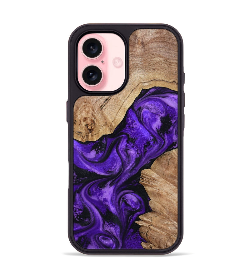 iPhone 16 Wood Phone Case - Alessia (Purple, 799192)
