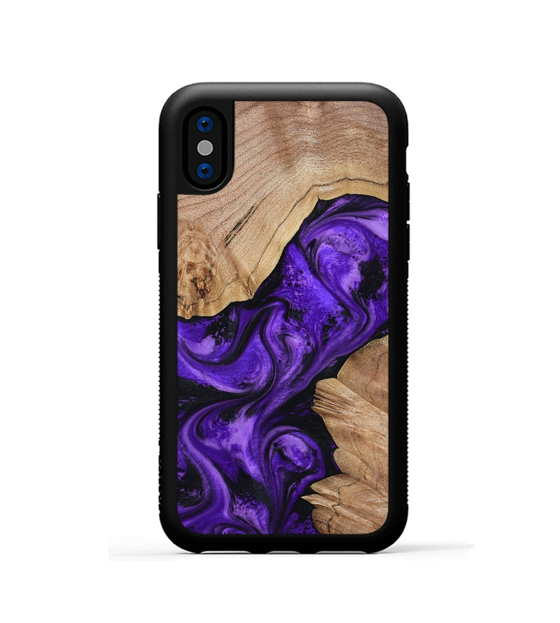 iPhone Xs Wood Phone Case - Alessia (Purple, 799192)