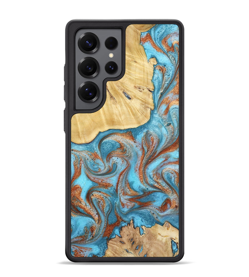 Galaxy S25 Ultra Wood Phone Case - Lynette (Teal & Gold, 799195)
