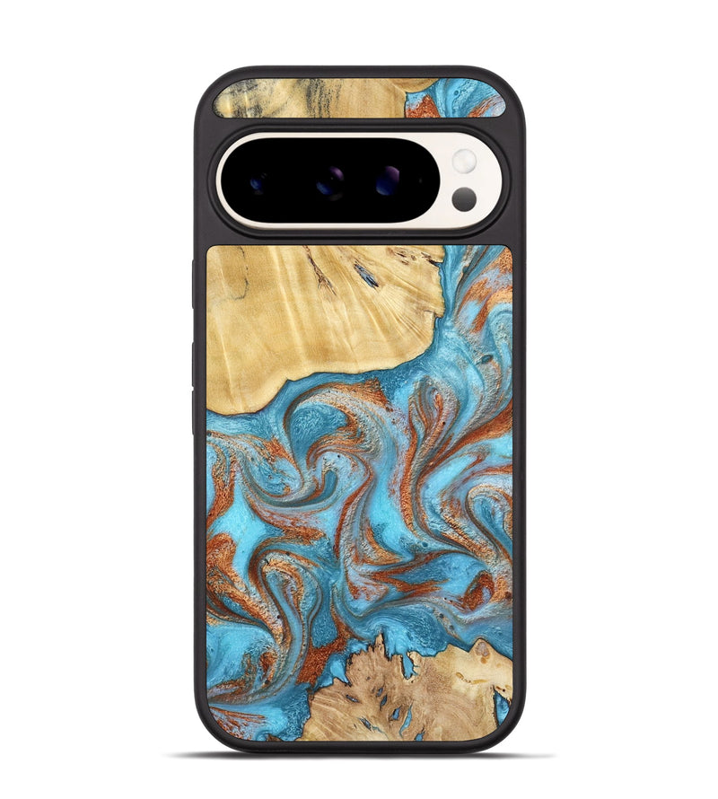 Pixel 9 Pro Wood Phone Case - Lynette (Teal & Gold, 799195)