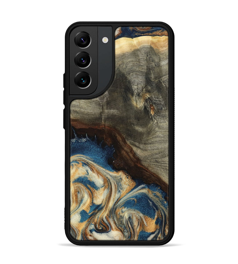 Galaxy S22 Plus Wood Phone Case - Mozelle (Teal & Gold, 799196)