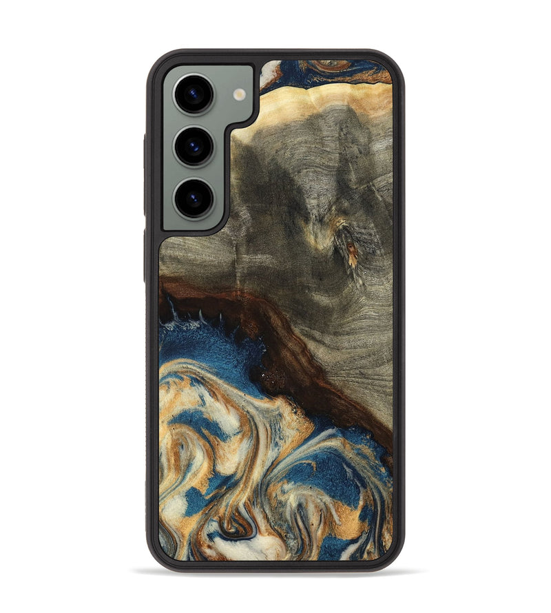 Galaxy S23 Plus Wood Phone Case - Mozelle (Teal & Gold, 799196)