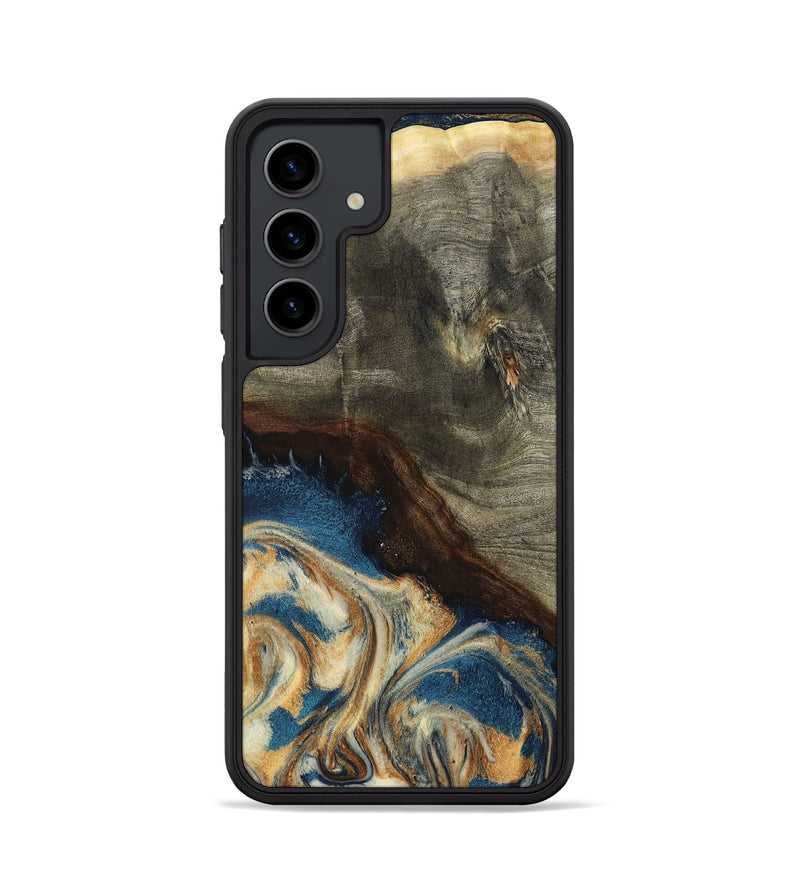 Galaxy S24 Wood Phone Case - Mozelle (Teal & Gold, 799196)