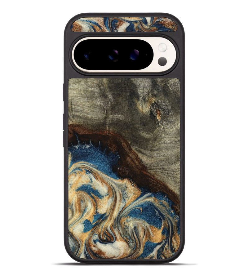 Pixel 9 Pro XL Wood Phone Case - Mozelle (Teal & Gold, 799196)