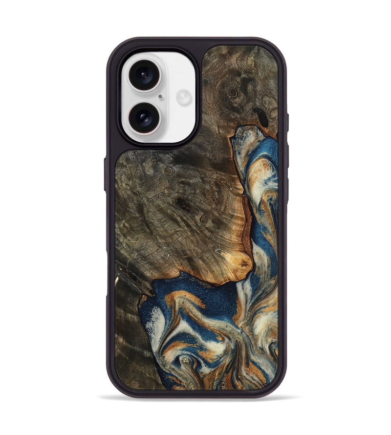iPhone 17 Wood Phone Case - Gian (Teal & Gold, 799197)