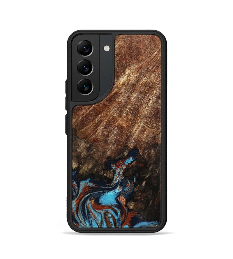 Galaxy S22 Wood Phone Case - Ima (Teal & Gold, 799199)
