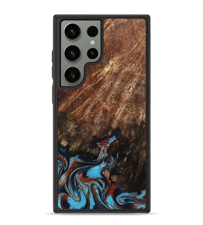 Galaxy S23 Ultra Wood Phone Case - Ima (Teal & Gold, 799199)