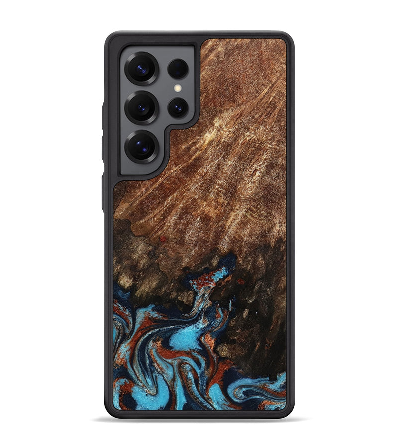 Galaxy S25 Ultra Wood Phone Case - Ima (Teal & Gold, 799199)