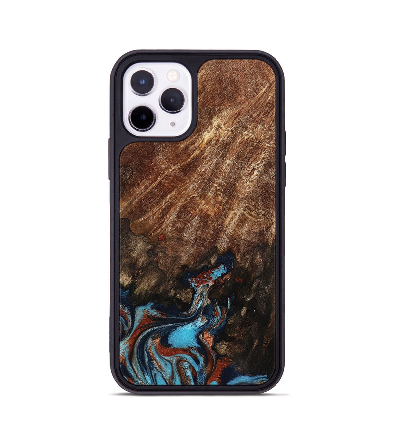 iPhone 11 Pro Wood Phone Case - Ima (Teal & Gold, 799199)