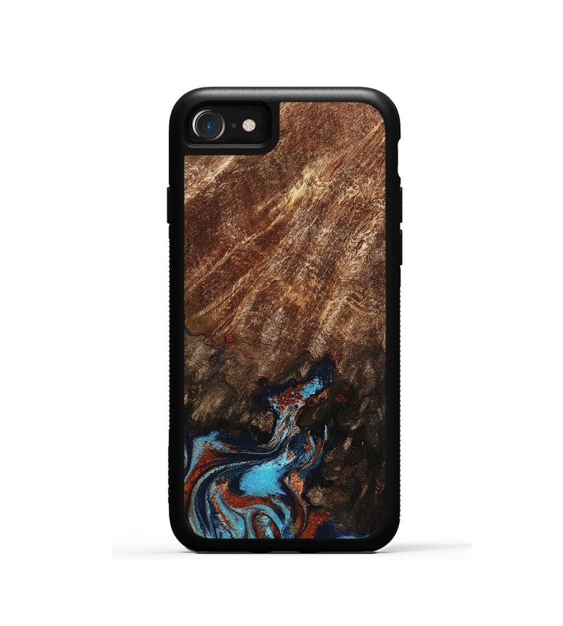iPhone SE Wood Phone Case - Ima (Teal & Gold, 799199)