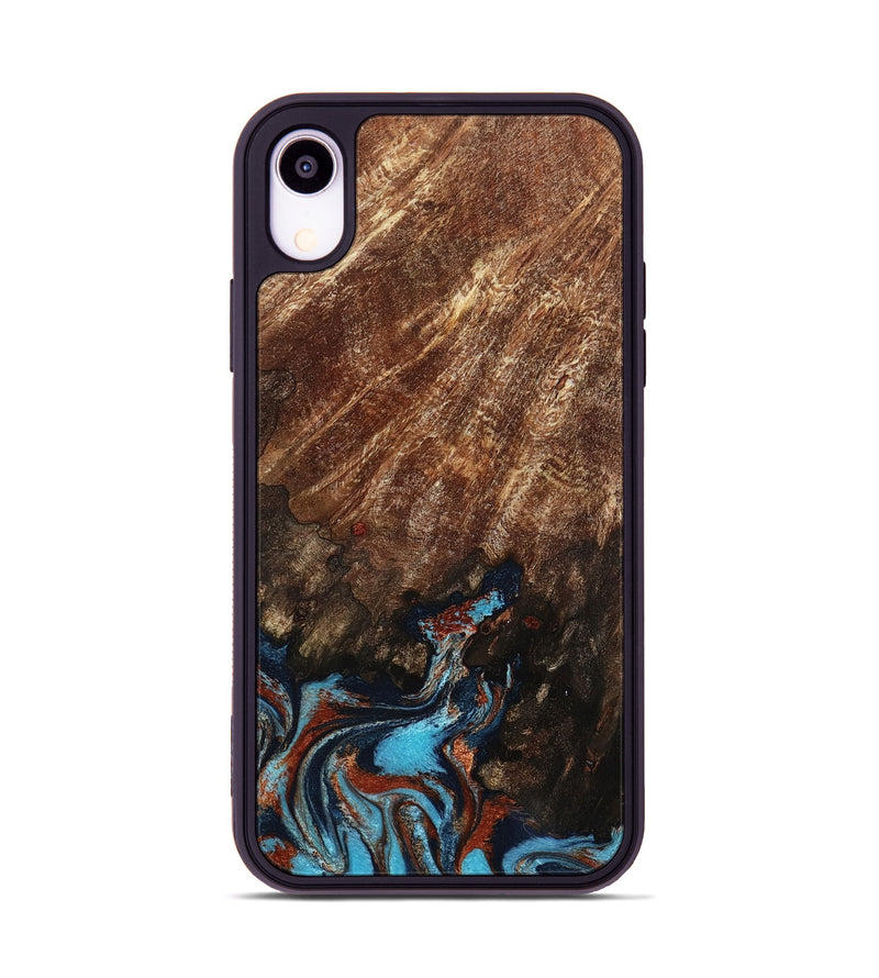 iPhone Xr Wood Phone Case - Ima (Teal & Gold, 799199)