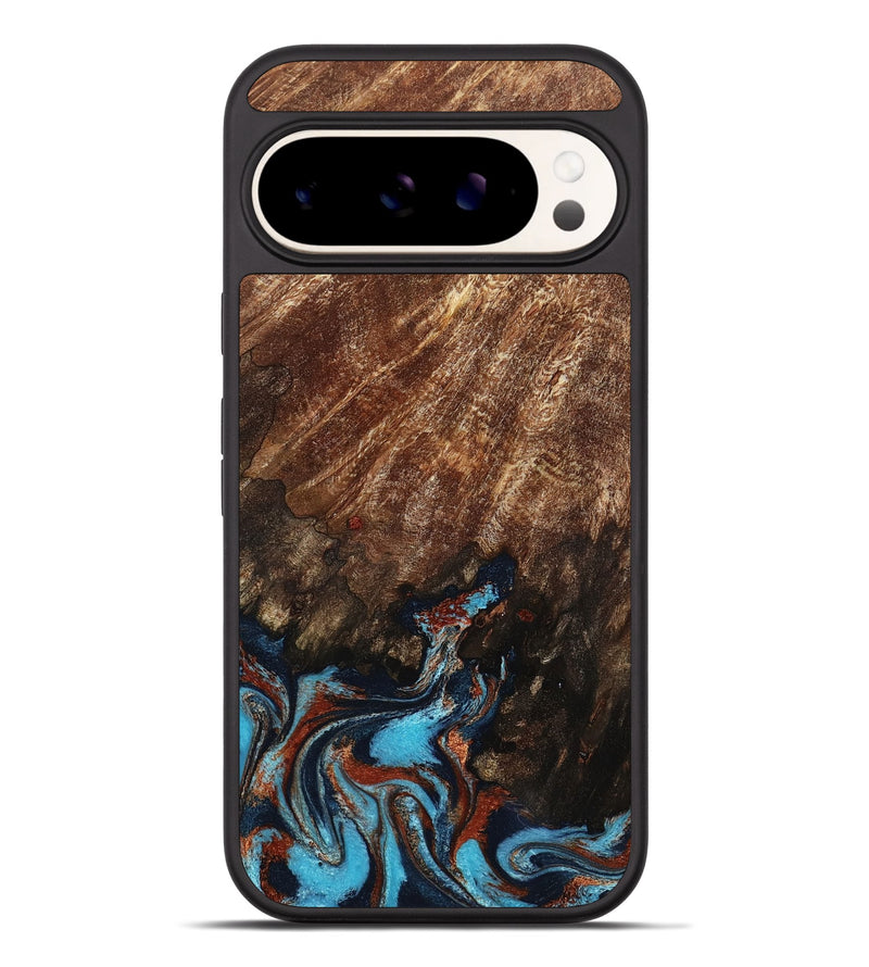 Pixel 9 Pro XL Wood Phone Case - Ima (Teal & Gold, 799199)