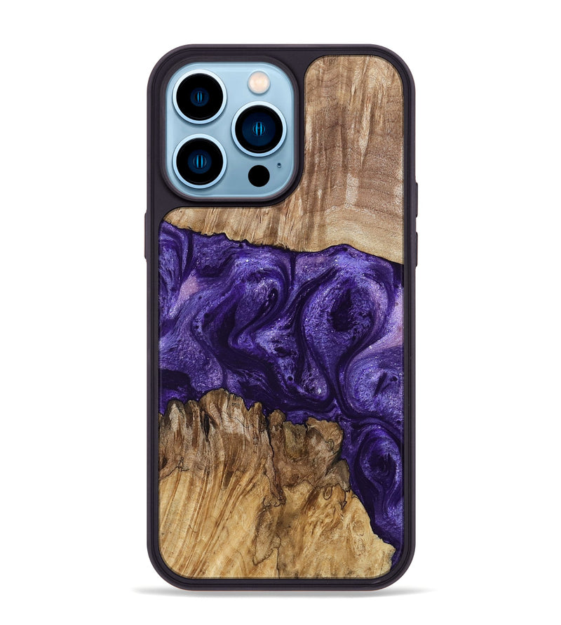 iPhone 14 Pro Max Wood Phone Case - Mayme (Purple, 799201)