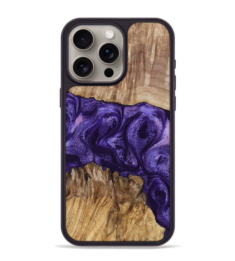 iPhone 15 Pro Max Wood Phone Case - Mayme (Purple, 799201)