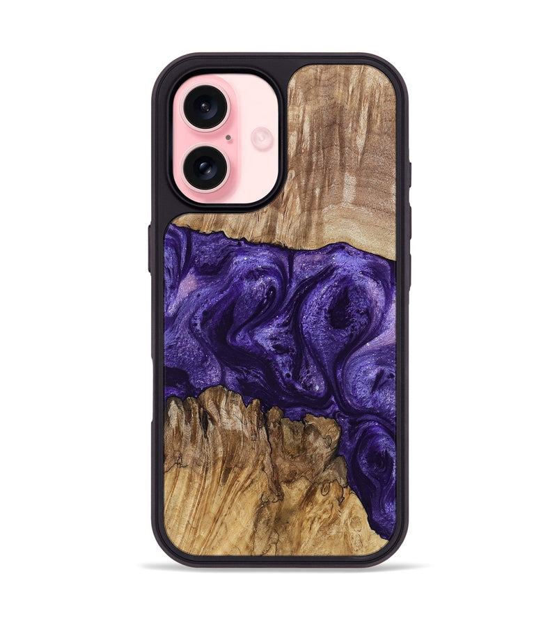 iPhone 16 Wood Phone Case - Mayme (Purple, 799201)
