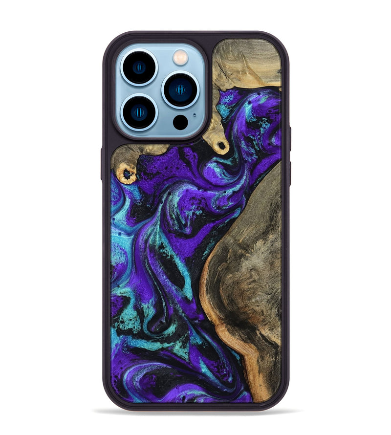 iPhone 14 Pro Max Wood Phone Case - Lu (Purple, 799203)