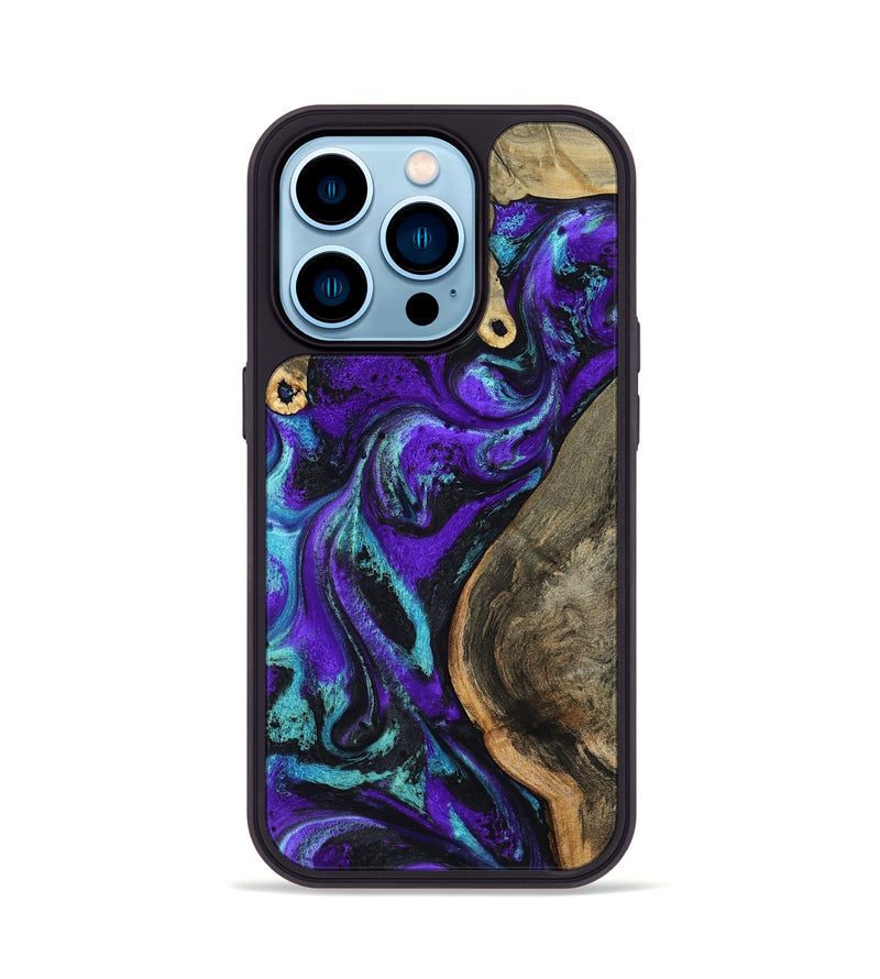 iPhone 14 Pro Wood Phone Case - Lu (Purple, 799203)