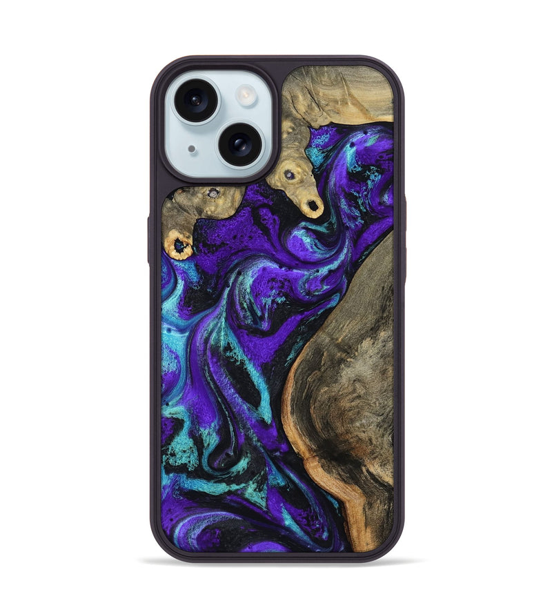 iPhone 15 Wood Phone Case - Lu (Purple, 799203)