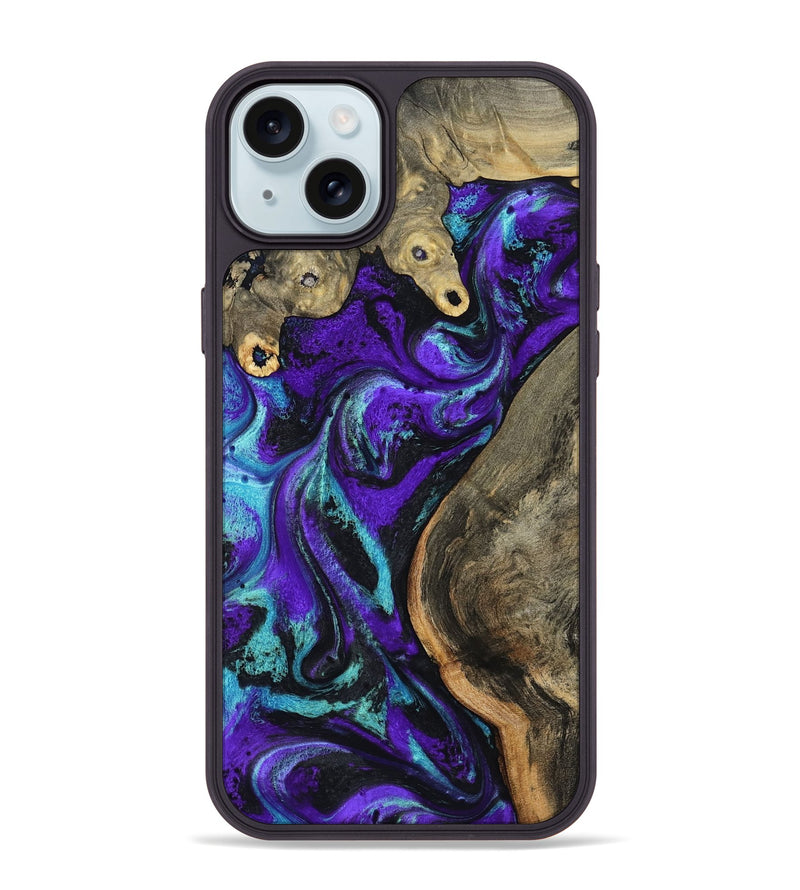 iPhone 15 Plus Wood Phone Case - Lu (Purple, 799203)