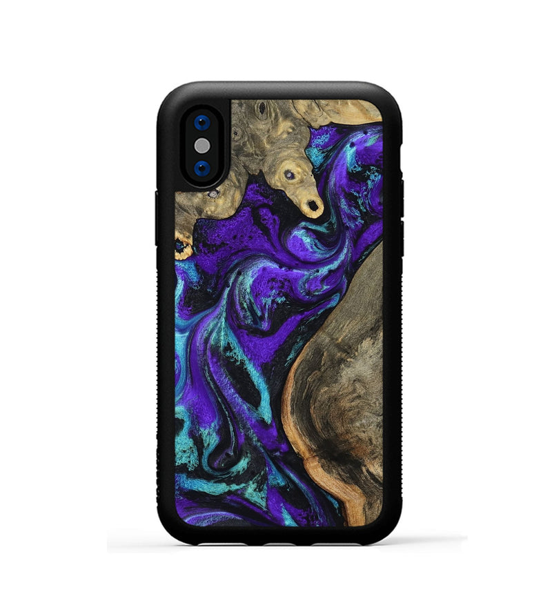 iPhone Xs Wood Phone Case - Lu (Purple, 799203)