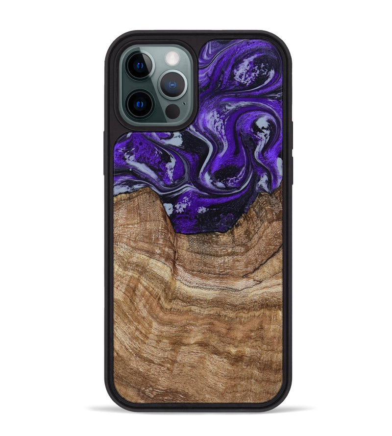 iPhone 12 Pro Max Wood Phone Case - India (Purple, 799205)