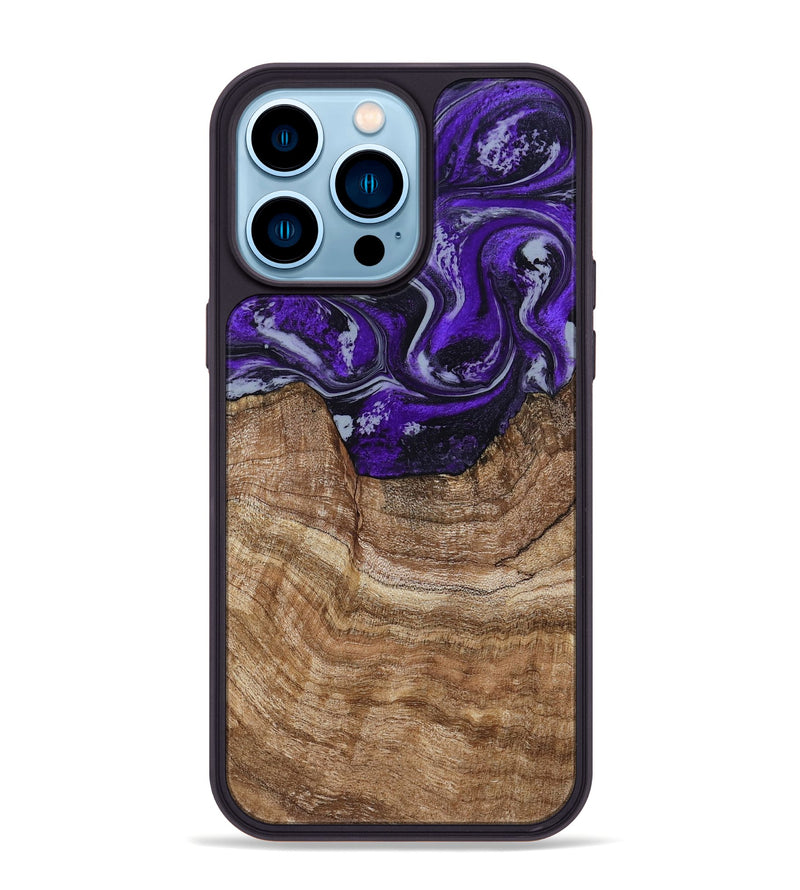 iPhone 14 Pro Max Wood Phone Case - India (Purple, 799205)