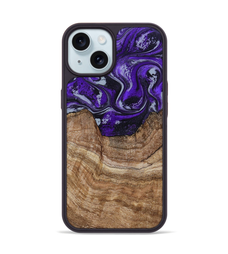 iPhone 15 Wood Phone Case - India (Purple, 799205)
