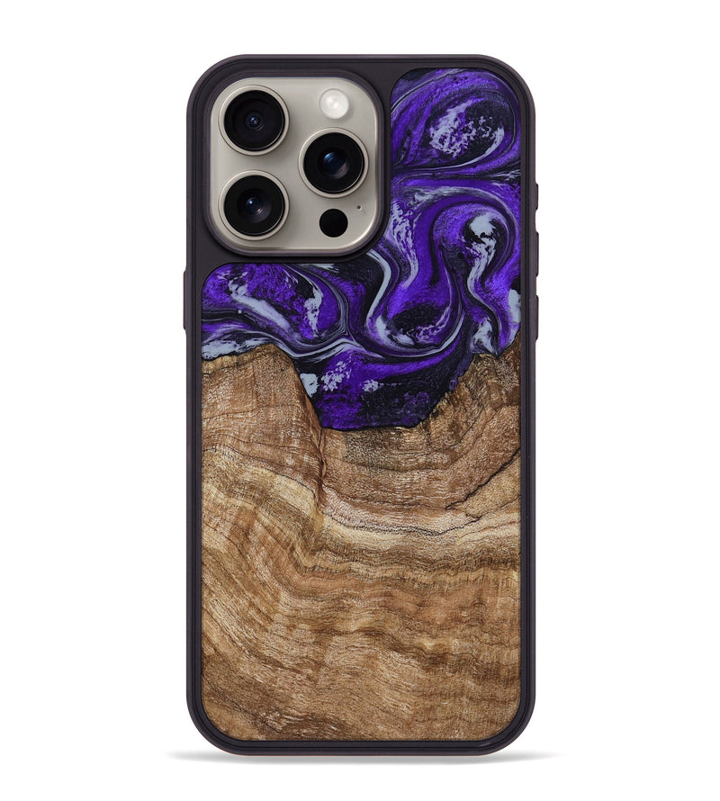 iPhone 15 Pro Max Wood Phone Case - India (Purple, 799205)