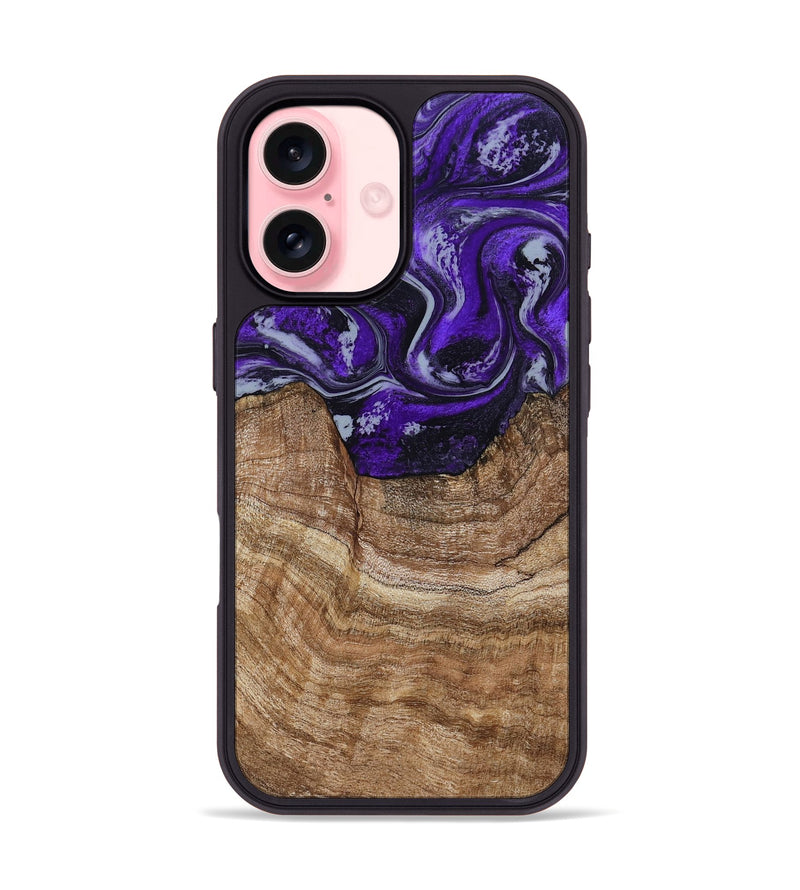 iPhone 16 Wood Phone Case - India (Purple, 799205)