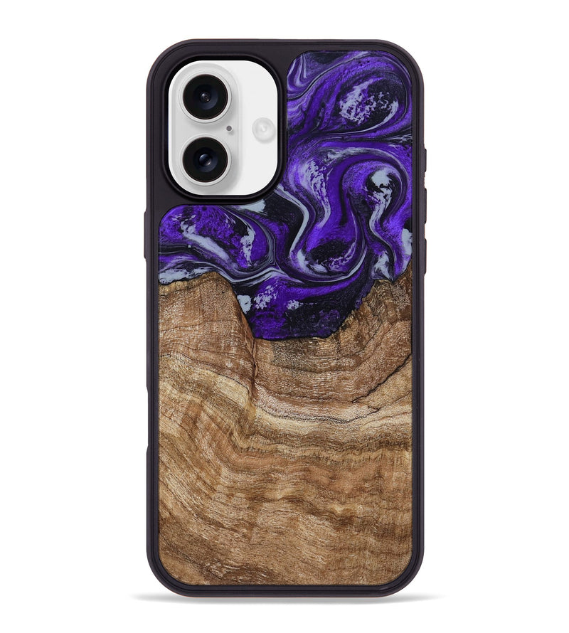iPhone 16 Plus Wood Phone Case - India (Purple, 799205)
