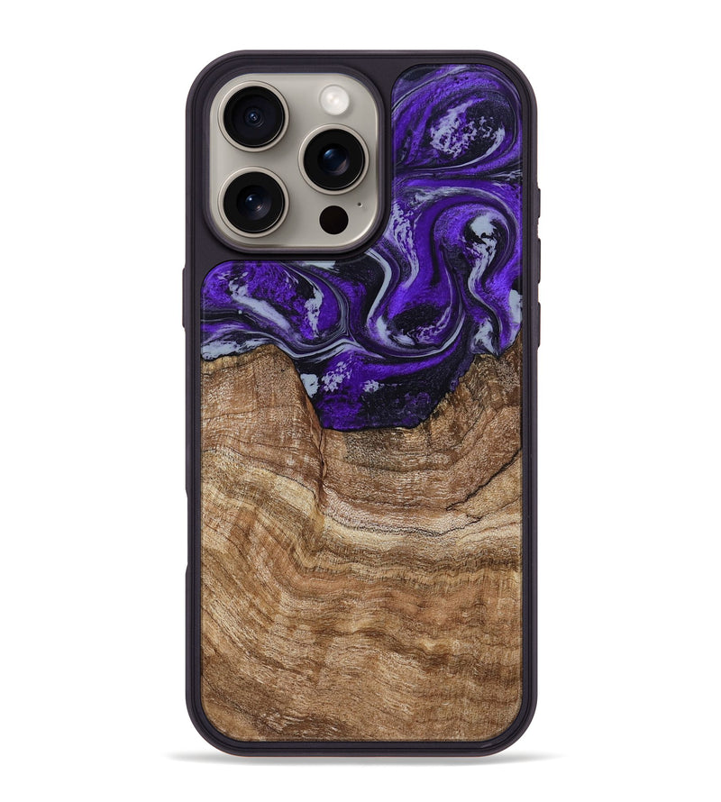 iPhone 16 Pro Max Wood Phone Case - India (Purple, 799205)