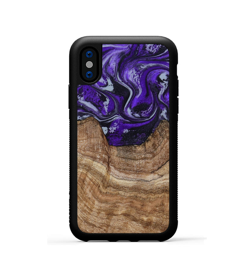 iPhone Xs Wood Phone Case - India (Purple, 799205)