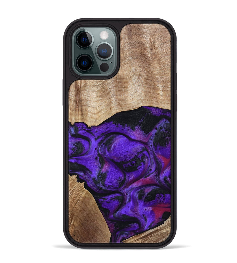 iPhone 12 Pro Max Wood Phone Case - Indy (Purple, 799206)