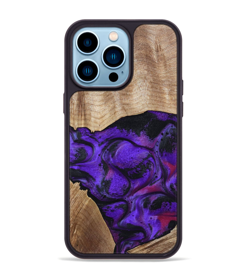 iPhone 14 Pro Max Wood Phone Case - Indy (Purple, 799206)