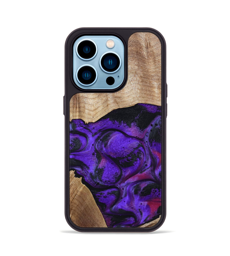 iPhone 14 Pro Wood Phone Case - Indy (Purple, 799206)