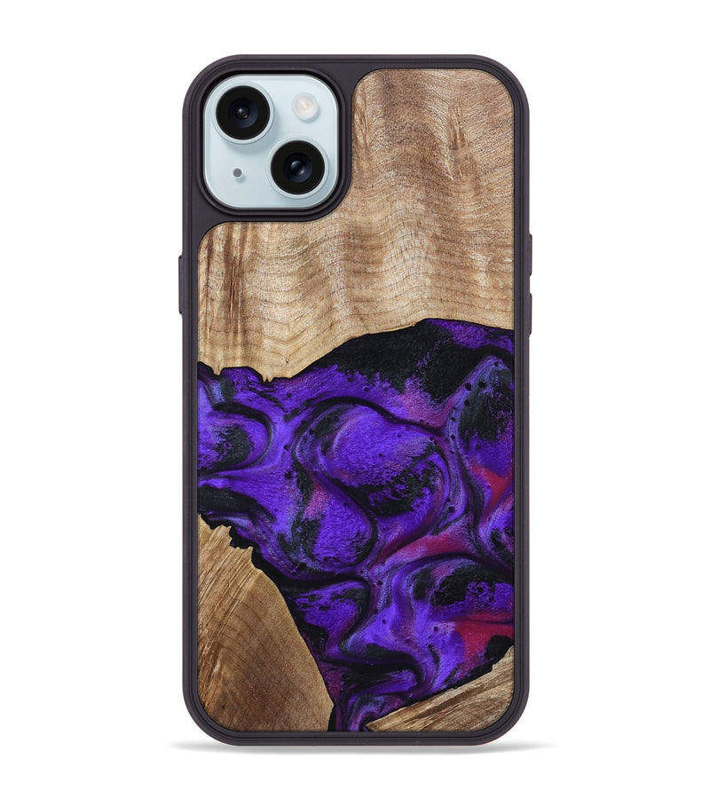 iPhone 15 Plus Wood Phone Case - Indy (Purple, 799206)
