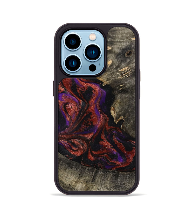 iPhone 14 Pro Wood Phone Case - Leandro (Purple, 799207)