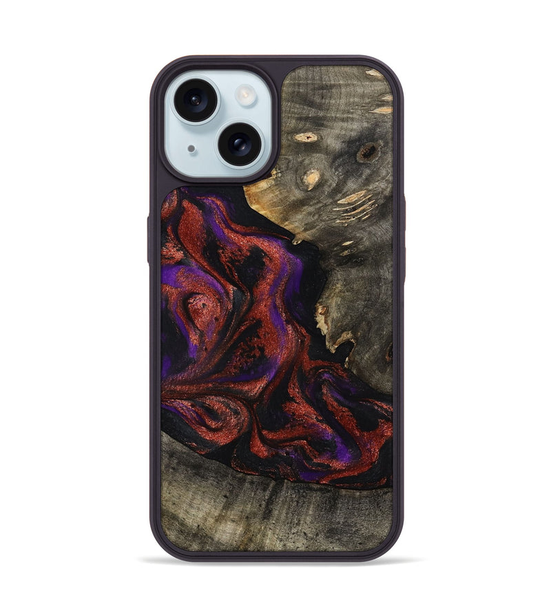 iPhone 15 Wood Phone Case - Leandro (Purple, 799207)