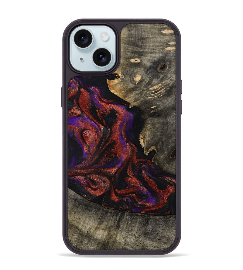 iPhone 15 Plus Wood Phone Case - Leandro (Purple, 799207)